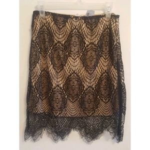 Luxxel Eyelash Lace Skirt Large Boho Black Nude